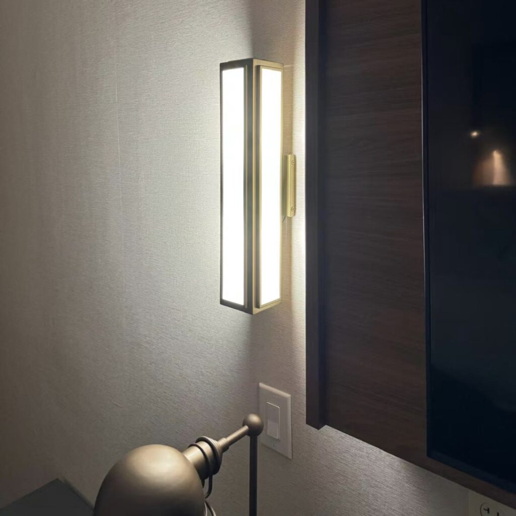 Fairfield Inn wall sconces and desk lamp